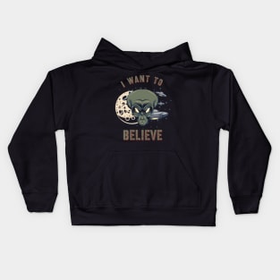 I want to believe extraterrestrial and UFO Kids Hoodie